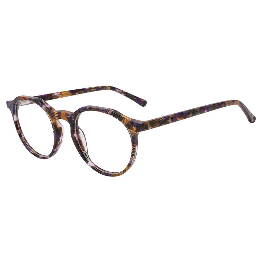 Farah Round Acetate Frame in Purple Tortoise – side view – optical frame | Urban Cart Ghana