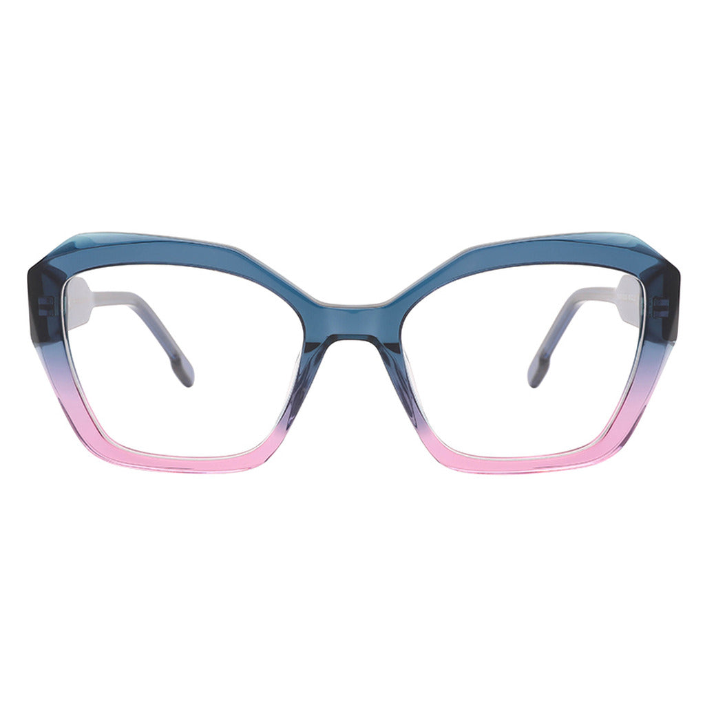 Fiona Rectangle Acetate Frame in Crystal Dark Blue / Gradient Dark Purple – front view – optical frame | Urban Cart Ghana