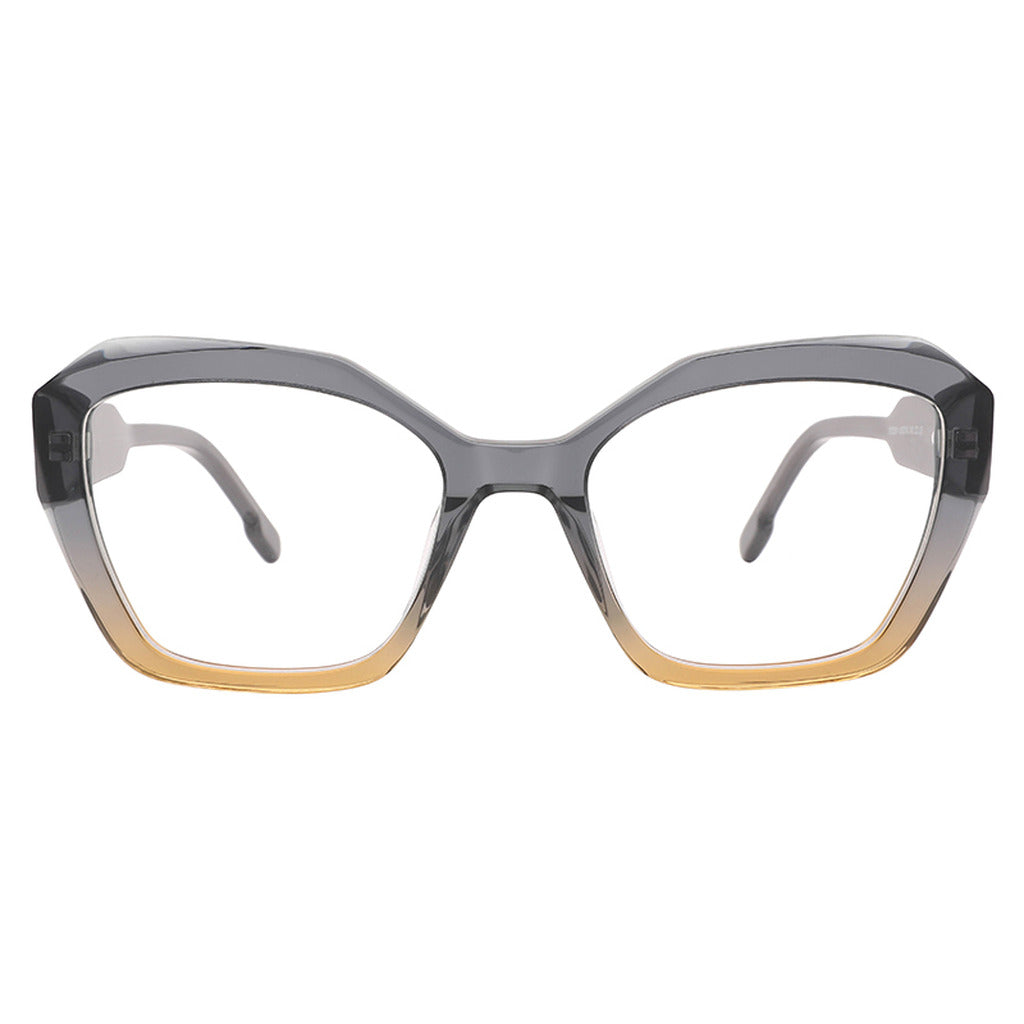 Fiona Rectangle Acetate Frame in Crystal Dark Grey / Gradient Dark Orange – front view – optical frame | Urban Cart Ghana