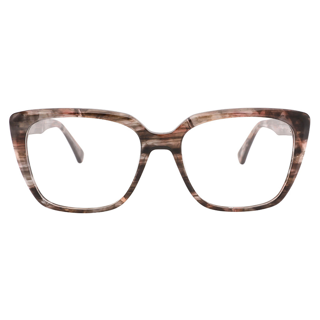 Cara Rectangle Acetate Frame in Brown Pattern – front view – optical frame | Urban Cart Ghana