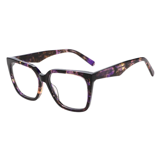 Esme Geometric Acetate Frame in Purple Pattern – side view – optical frame | Urban Cart Ghana