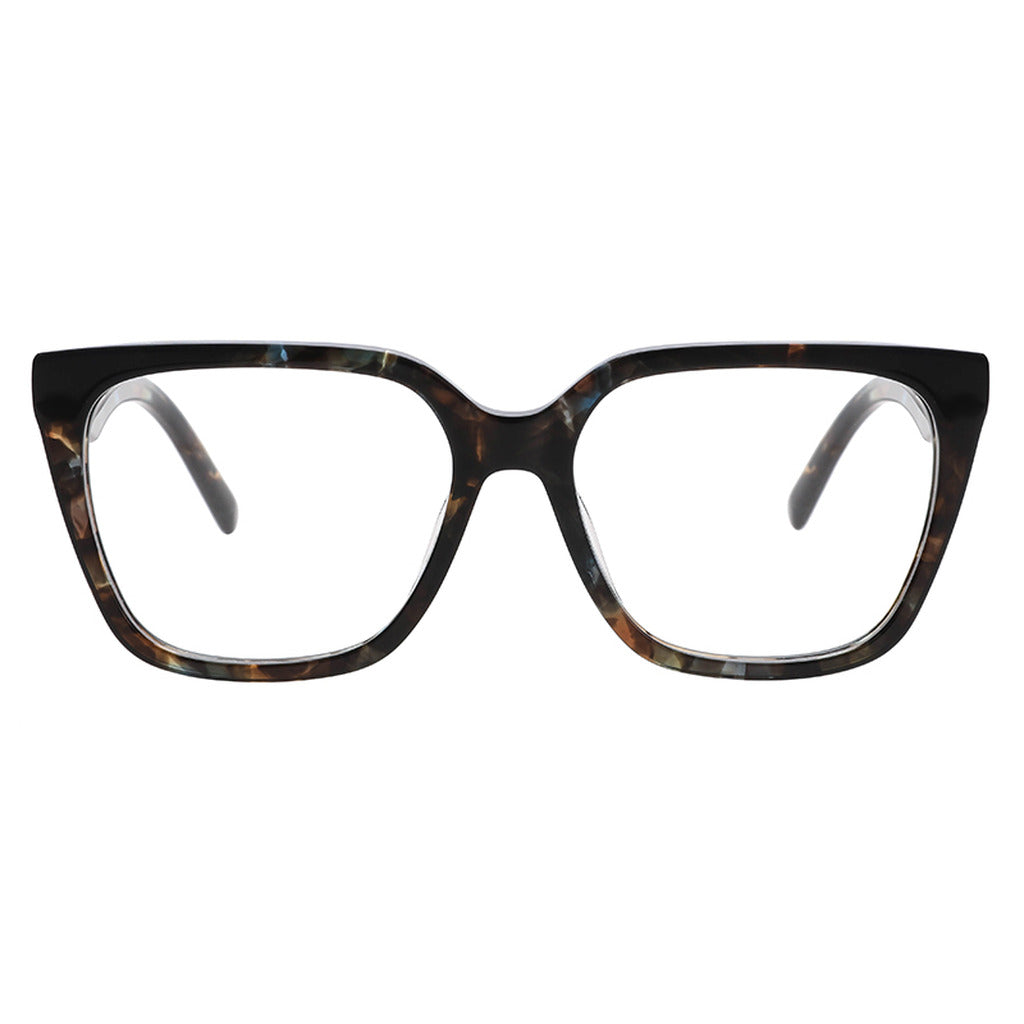 Esme Geometric Acetate Frame in Blue Pattern – front view – optical frame | Urban Cart Ghana