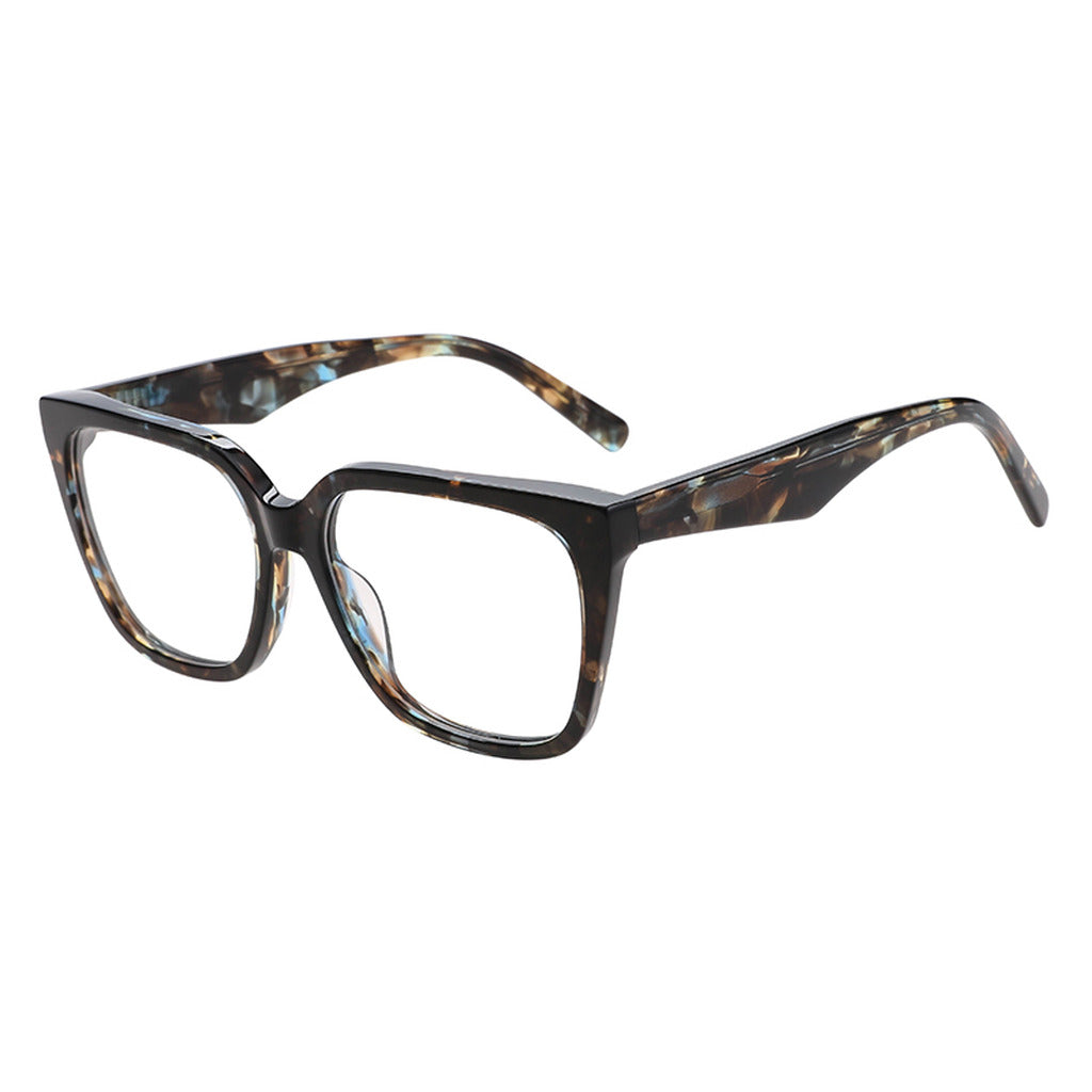 Esme Geometric Acetate Frame in Blue Pattern – side view – optical frame | Urban Cart Ghana