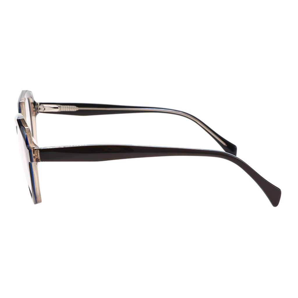 Kaia Geometric Acetate Frame in Red / Crystal Blue – hinge detail – optical frame | Urban Cart Ghana