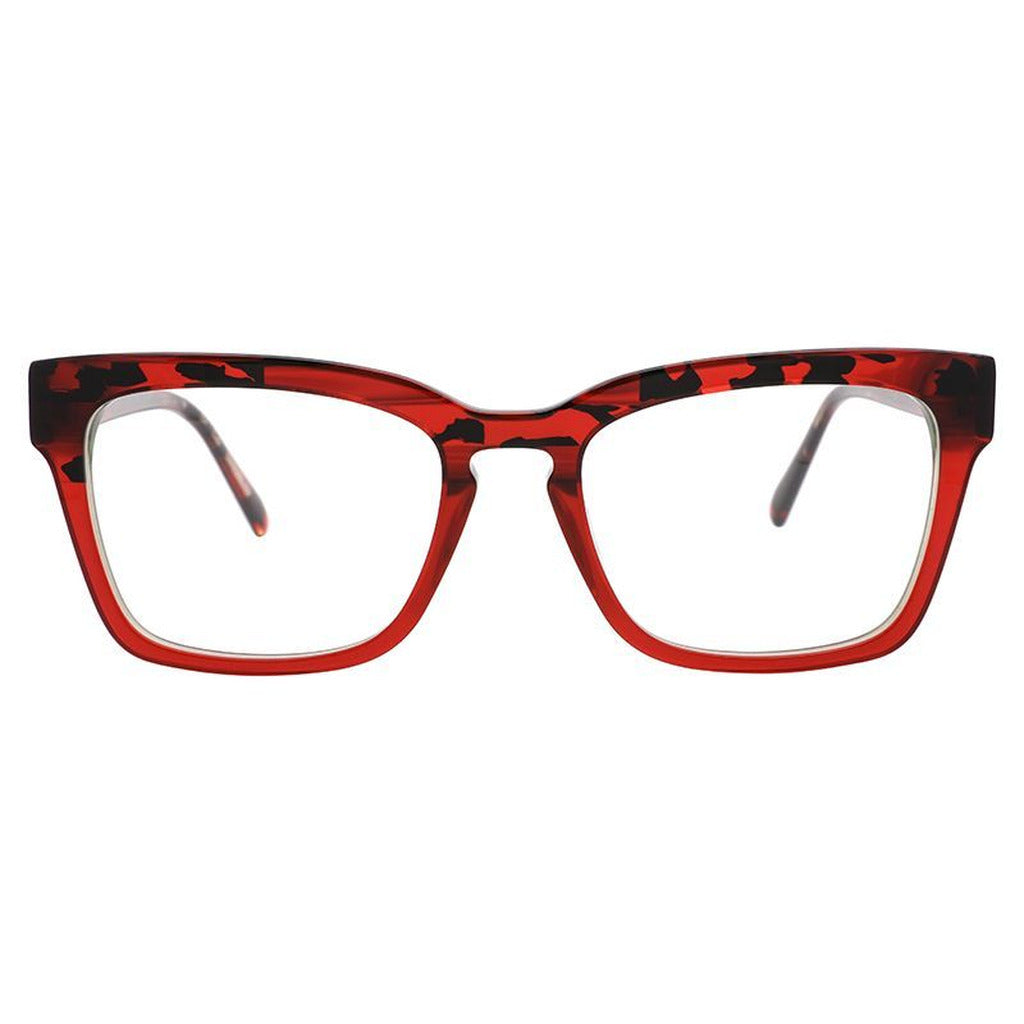 Yara Rectangle Acetate Frame in Wine Pattern / Wine Crystal – front view – optical frame | Urban Cart Ghana