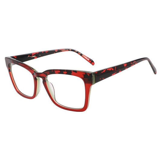 Yara Rectangle Acetate Frame in Wine Pattern / Wine Crystal – side view – optical frame | Urban Cart Ghana