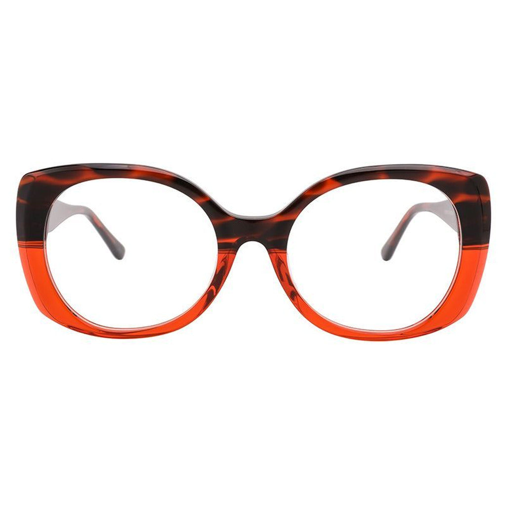 Bianca Rectangle Acetate Frame in Red Stripe / Red – front view – optical frame | Urban Cart Ghana