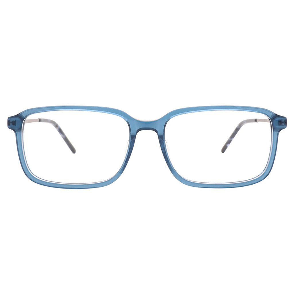 Felix Rectangle Acetate Frame in Blue Crystal / Matte Light Gun – front view – optical frame | Urban Cart Ghana