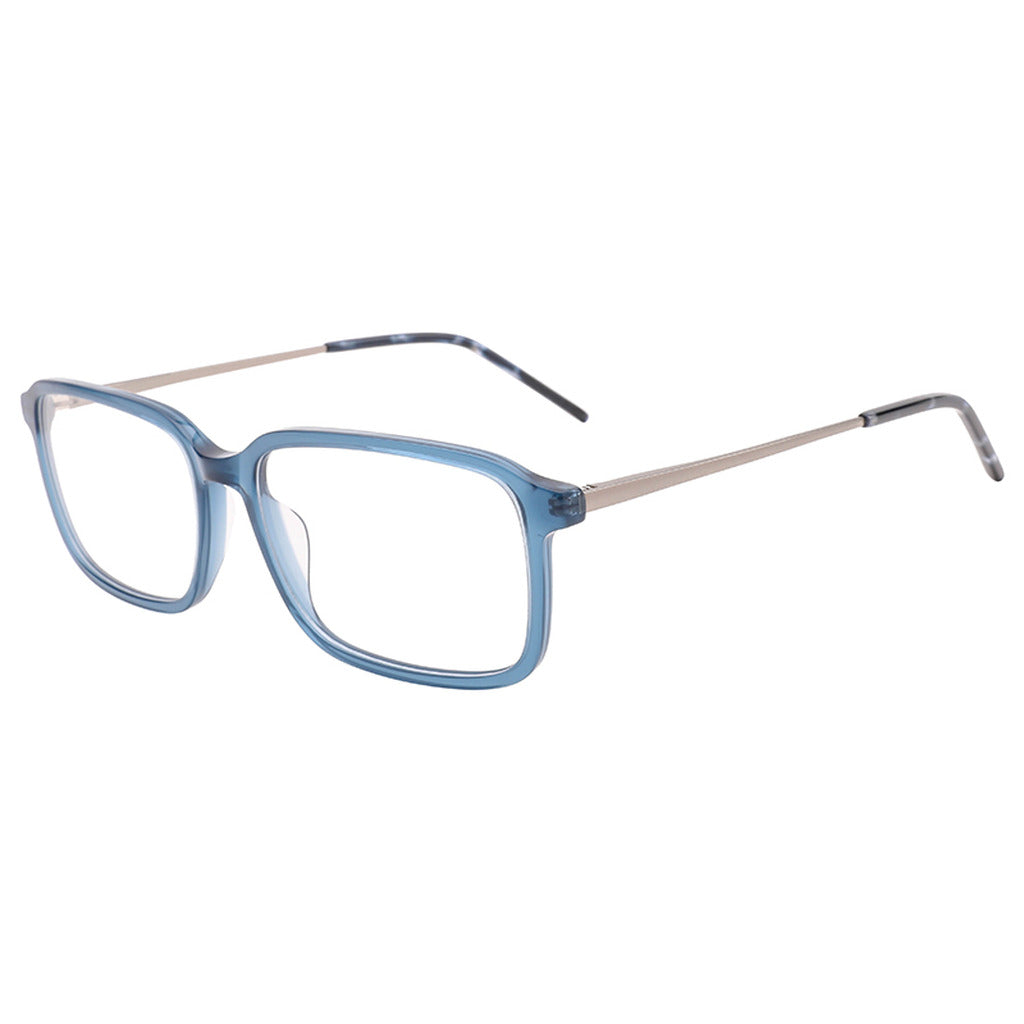 Felix Rectangle Acetate Frame in Blue Crystal / Matte Light Gun – side view – optical frame | Urban Cart Ghana
