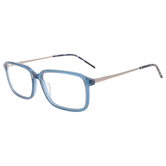 Felix Rectangle Acetate Frame in Blue Crystal / Matte Light Gun – side view – optical frame | Urban Cart Ghana