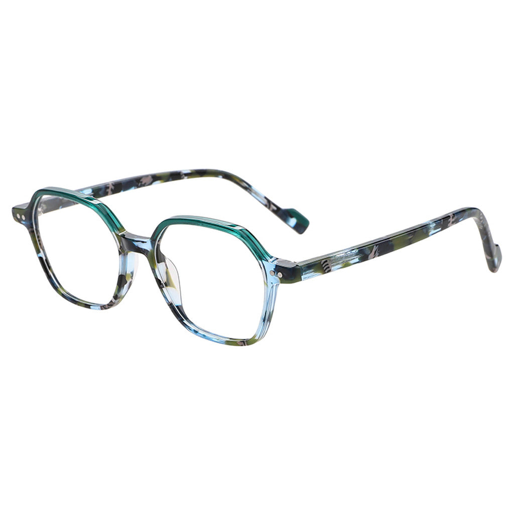 Freya Rectangle Acetate Frame in Green Pattern – side view – optical frame | Urban Cart Ghana