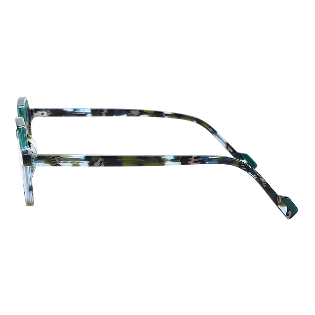 Freya Rectangle Acetate Frame in Rose Red Blue Pattern – temple detail – optical frame | Urban Cart Ghana
