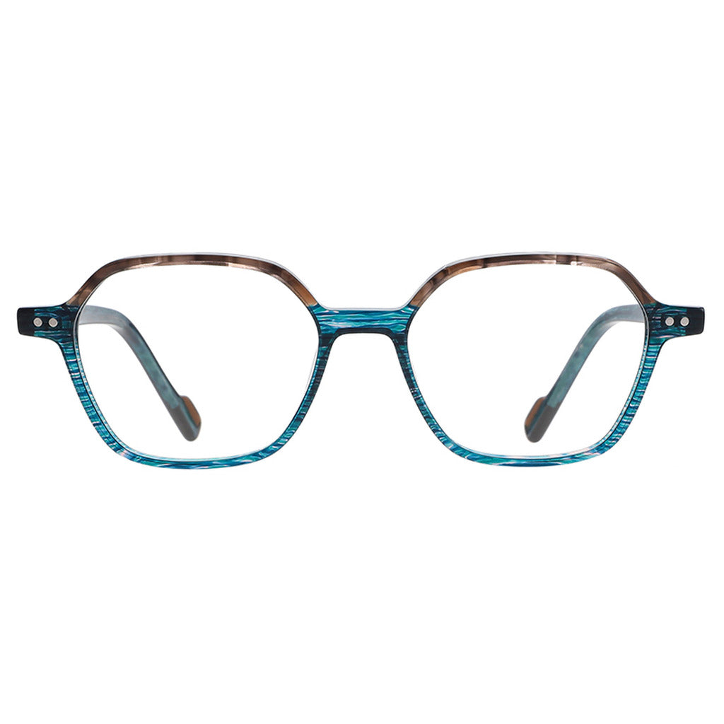 Freya Rectangle Acetate Frame in Cyan Stripe – front view – optical frame | Urban Cart Ghana
