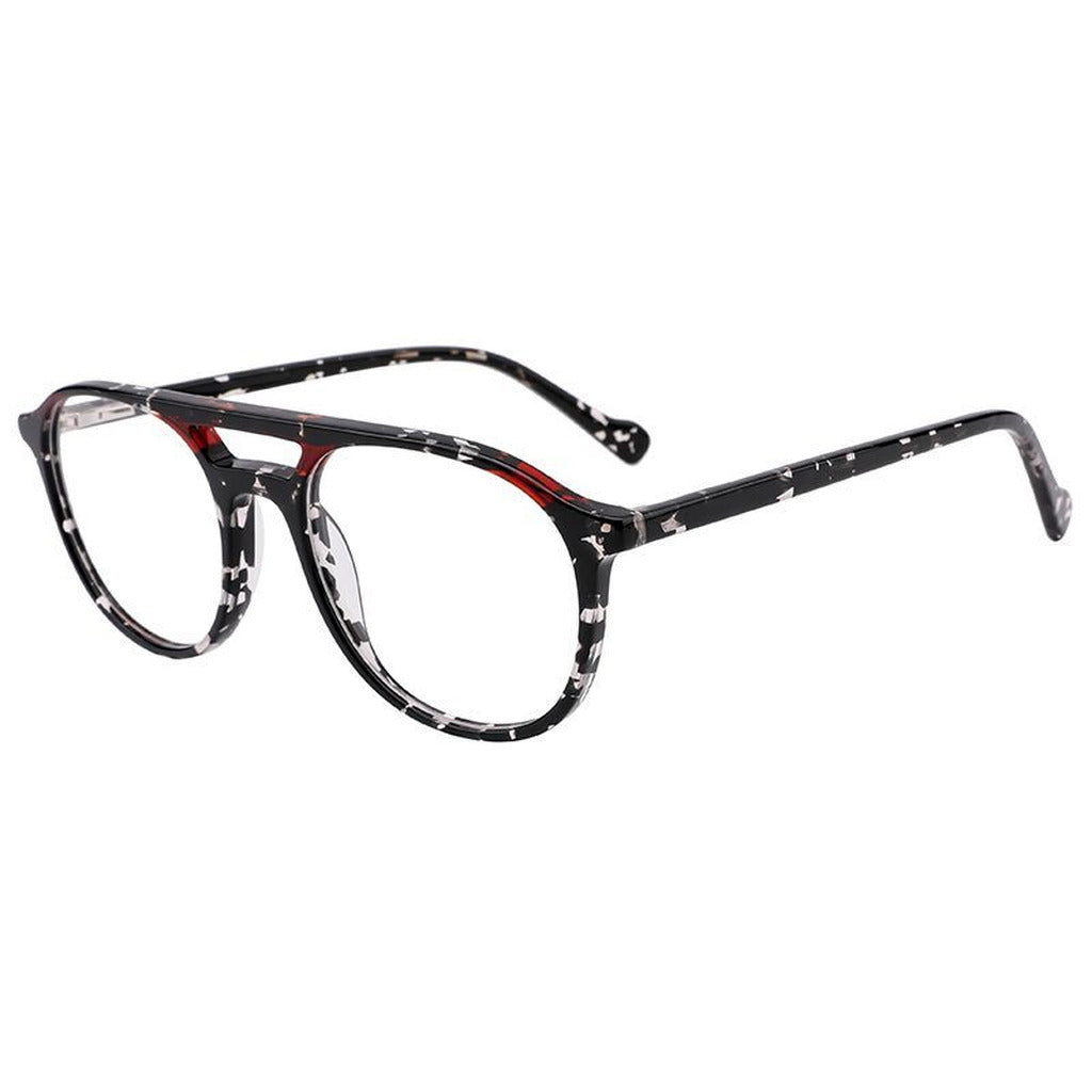 Idris Round Acetate Frame in Black And White Crystal / Wine – side view – optical frame | Urban Cart Ghana