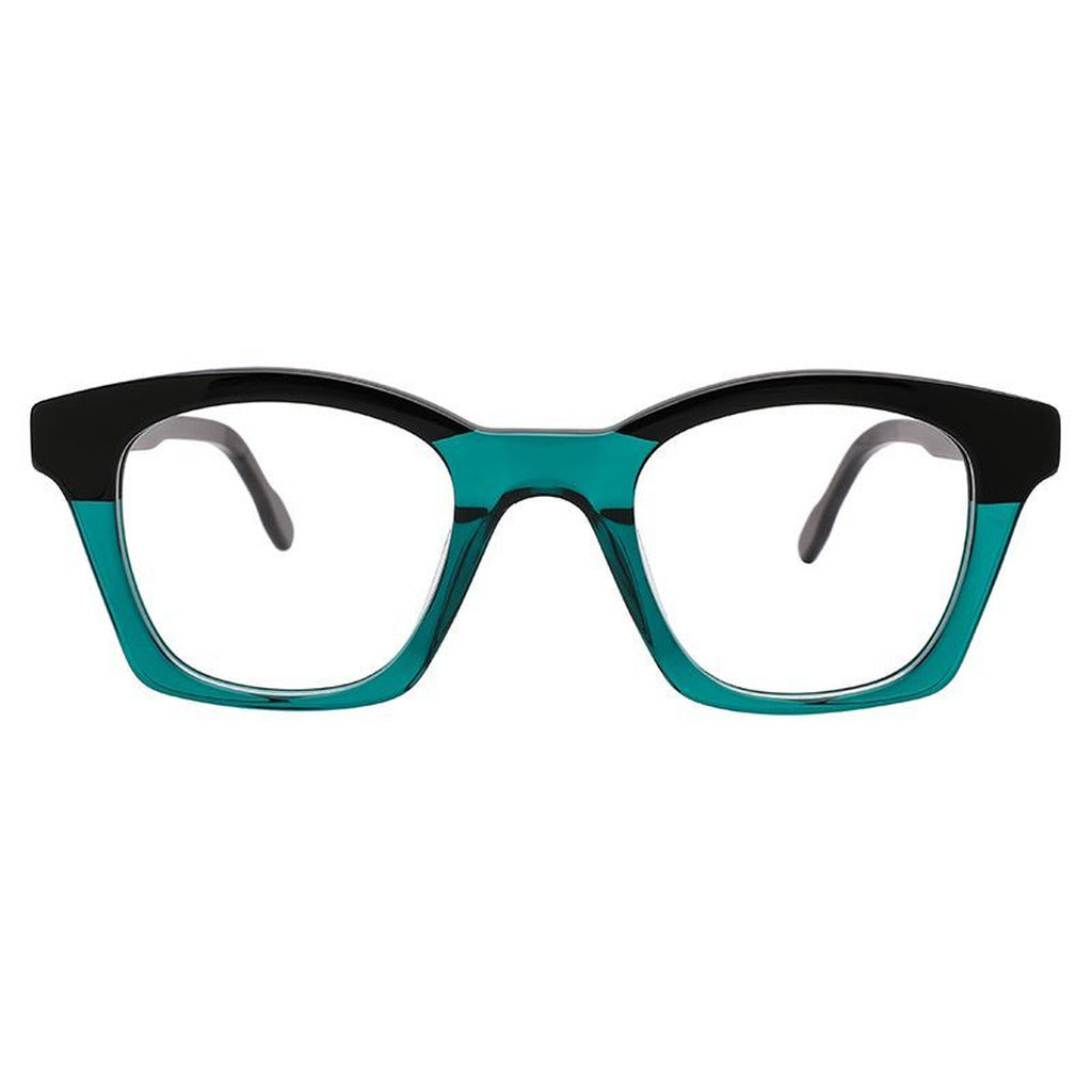Hana Rectangle Acetate Frame in Black / Teal – front view – optical frame | Urban Cart Ghana