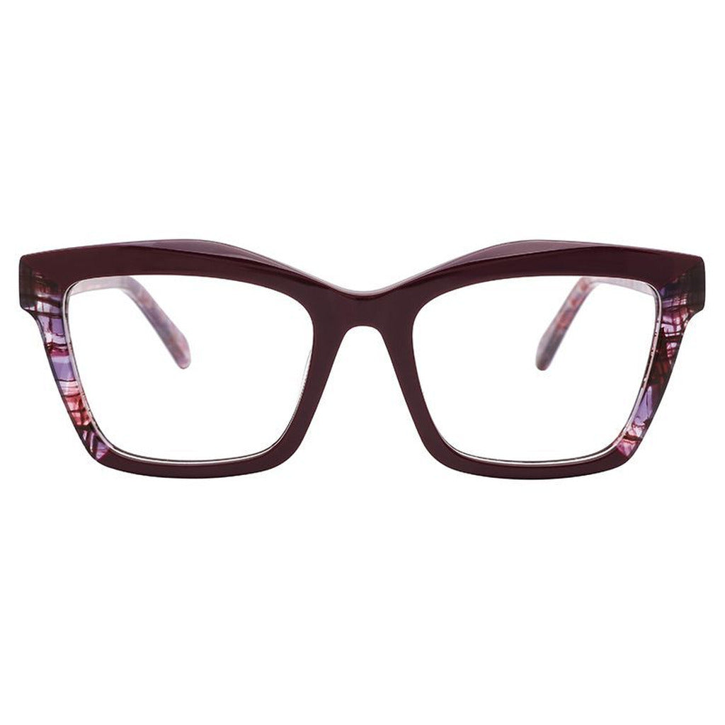 Amara Rectangle Acetate Frame in Purple / Purple Pattern – front view – optical frame | Urban Cart Ghana