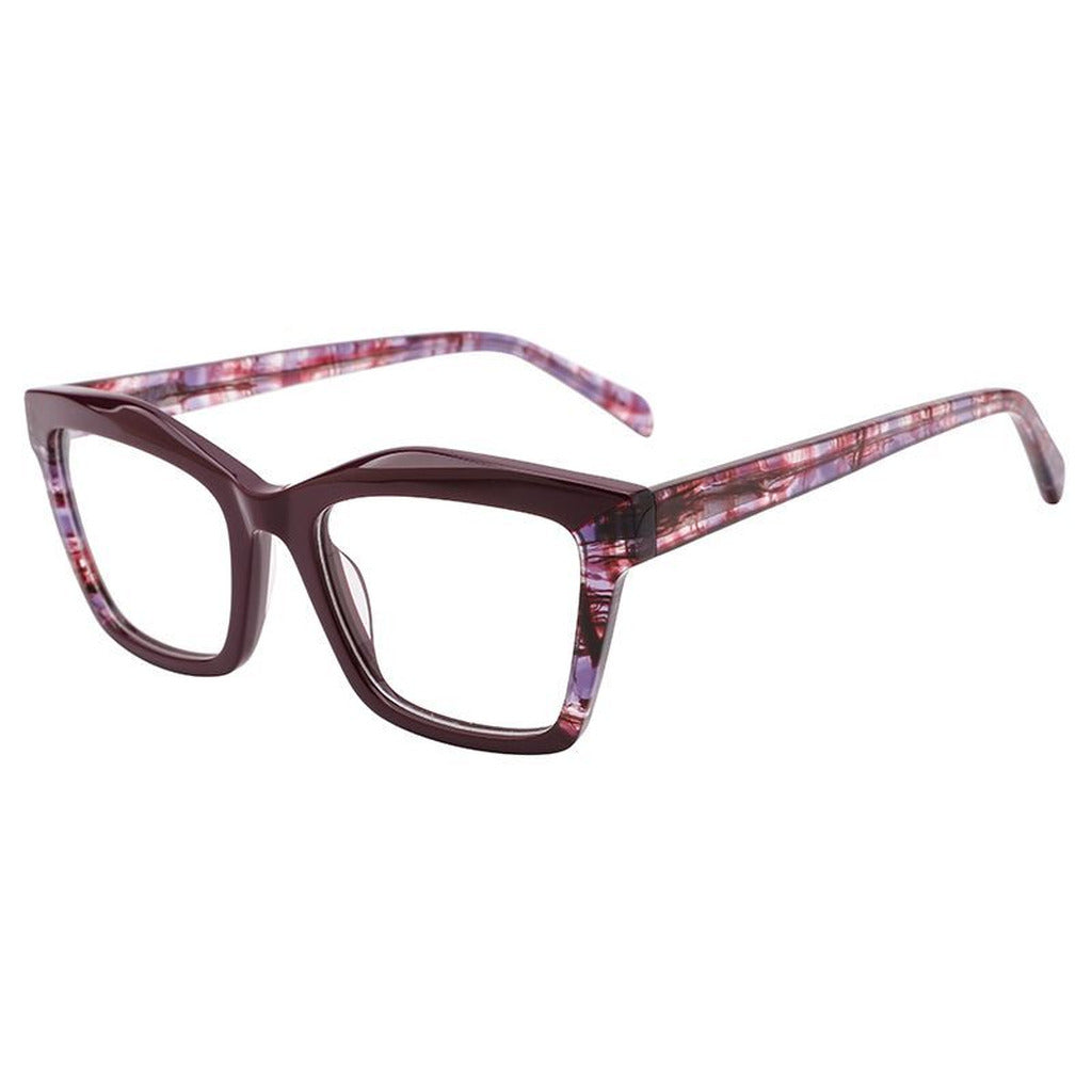 Amara Rectangle Acetate Frame in Purple / Purple Pattern – side view – optical frame | Urban Cart Ghana