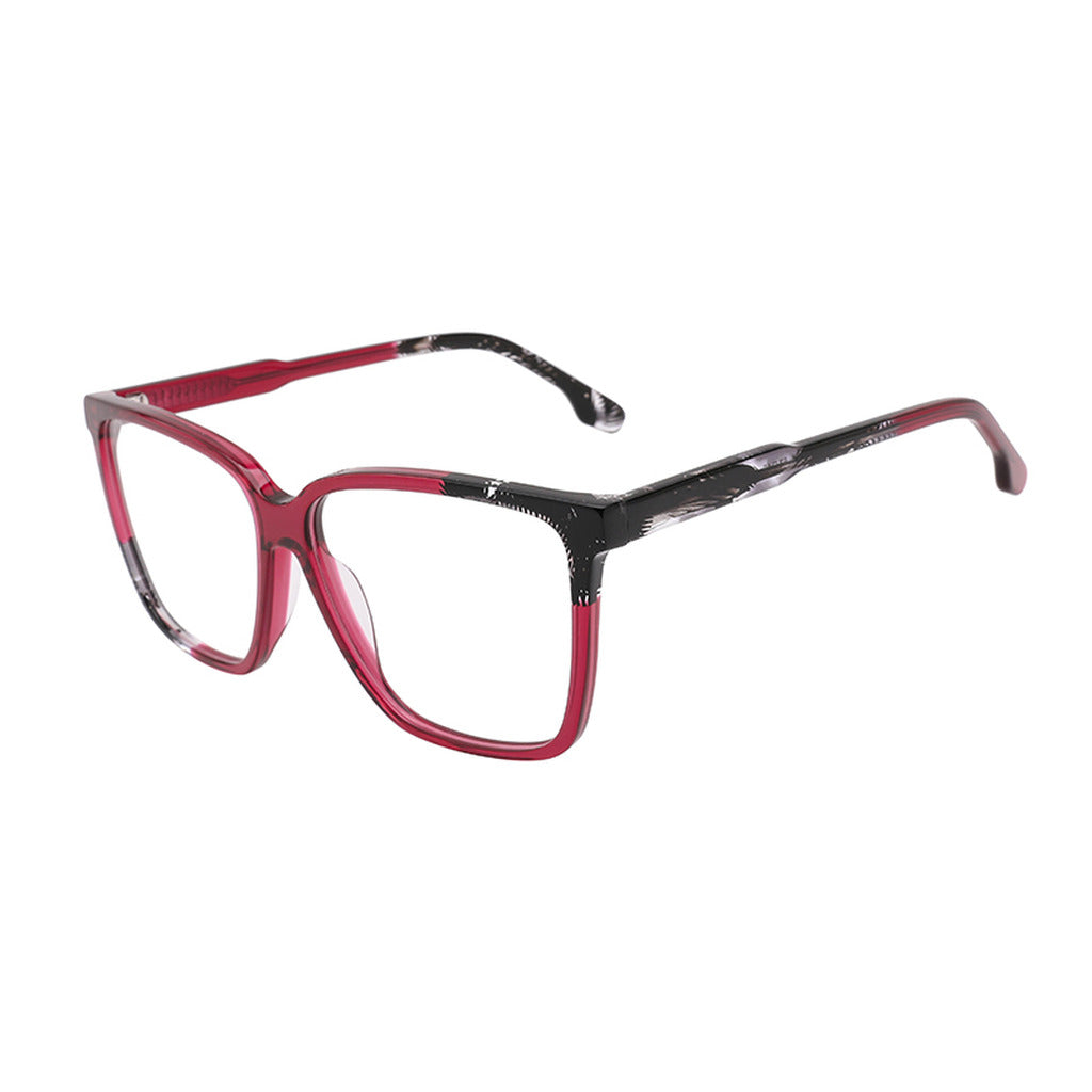 Talia Rectangle Acetate Frame in Red / Pattern – side view – optical frame | Urban Cart Ghana