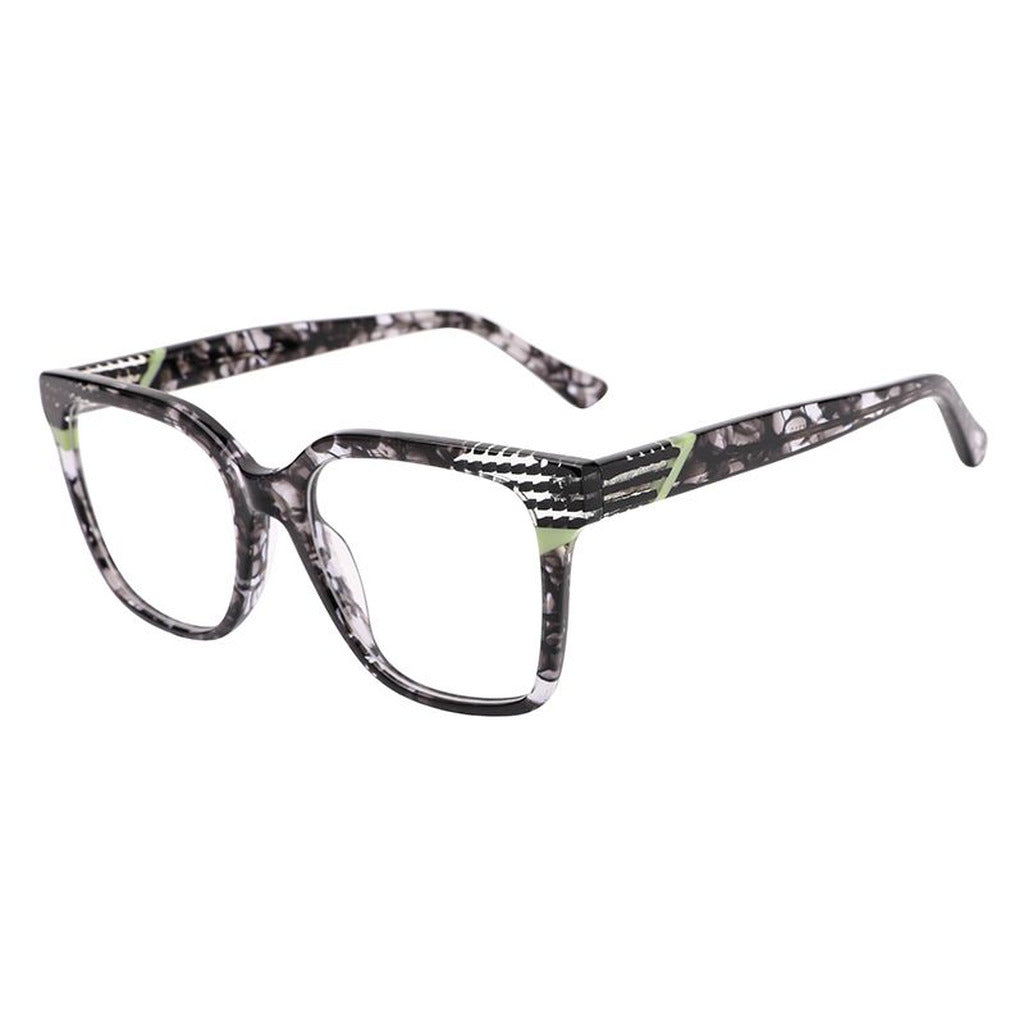 Vera Rectangle Acetate Frame in Black Pattern / Light Green – front view – optical frame | Urban Cart Ghana