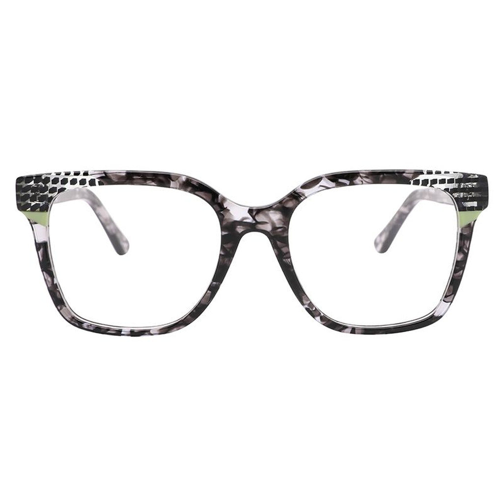 Vera Rectangle Acetate Frame in Black Pattern / Light Green – side view – optical frame | Urban Cart Ghana