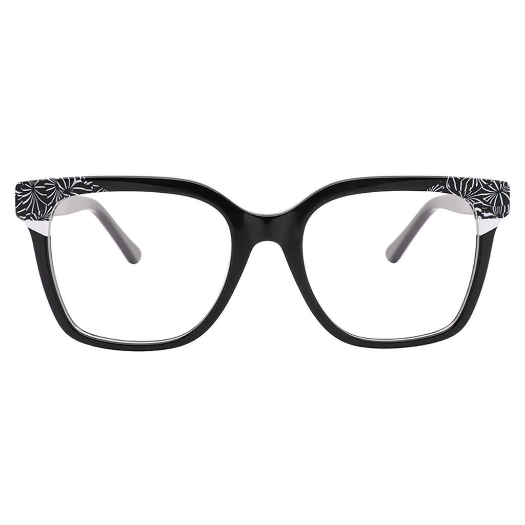 Vera Rectangle Acetate Frame in Black / Black Pattern – front view – optical frame | Urban Cart Ghana