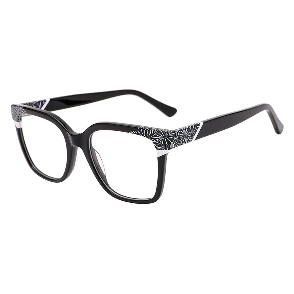 Vera Rectangle Acetate Frame in Black / Black Pattern – side view – optical frame | Urban Cart Ghana