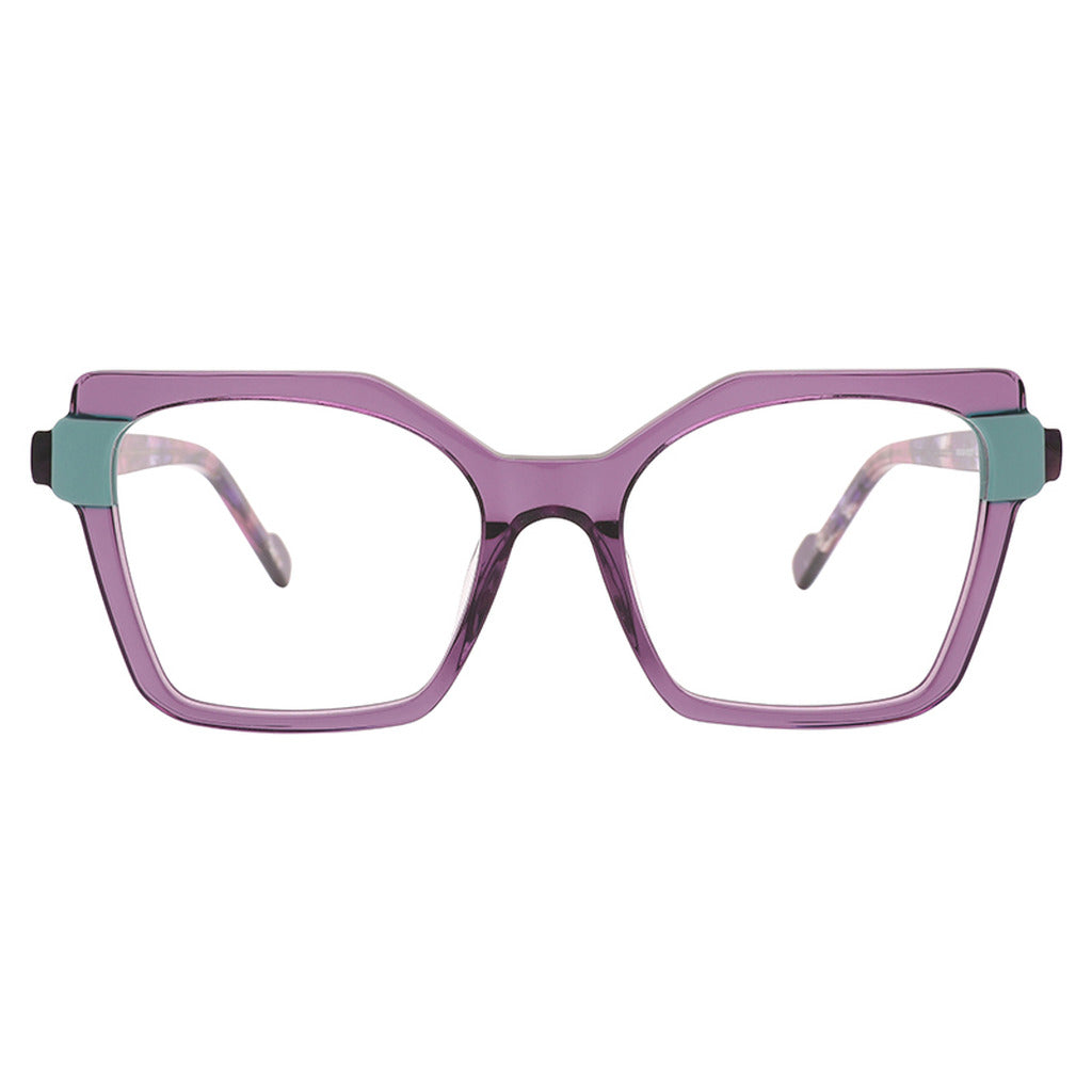 Imani Rectangle Acetate Frame in Crystal Purple / Green – front view – optical frame | Urban Cart Ghana