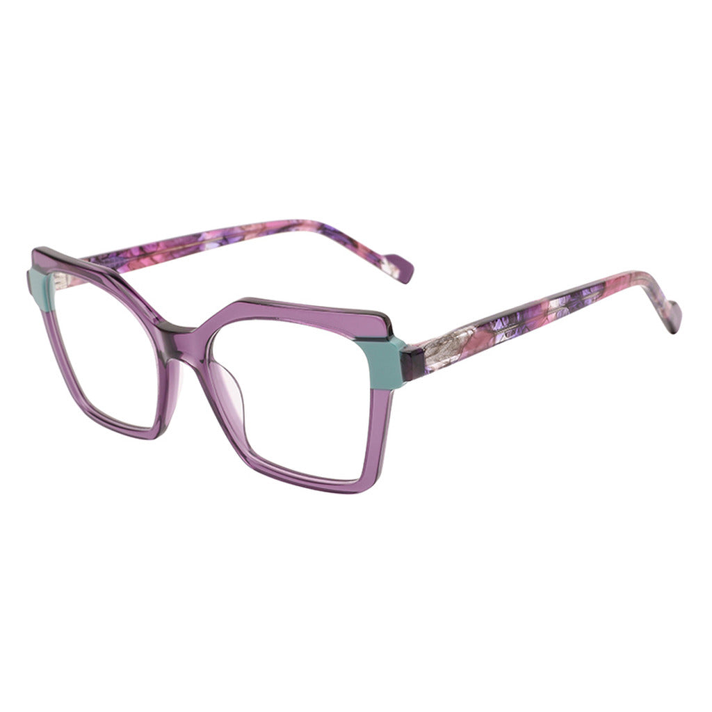 Imani Rectangle Acetate Frame in Crystal Purple / Green – side view – optical frame | Urban Cart Ghana