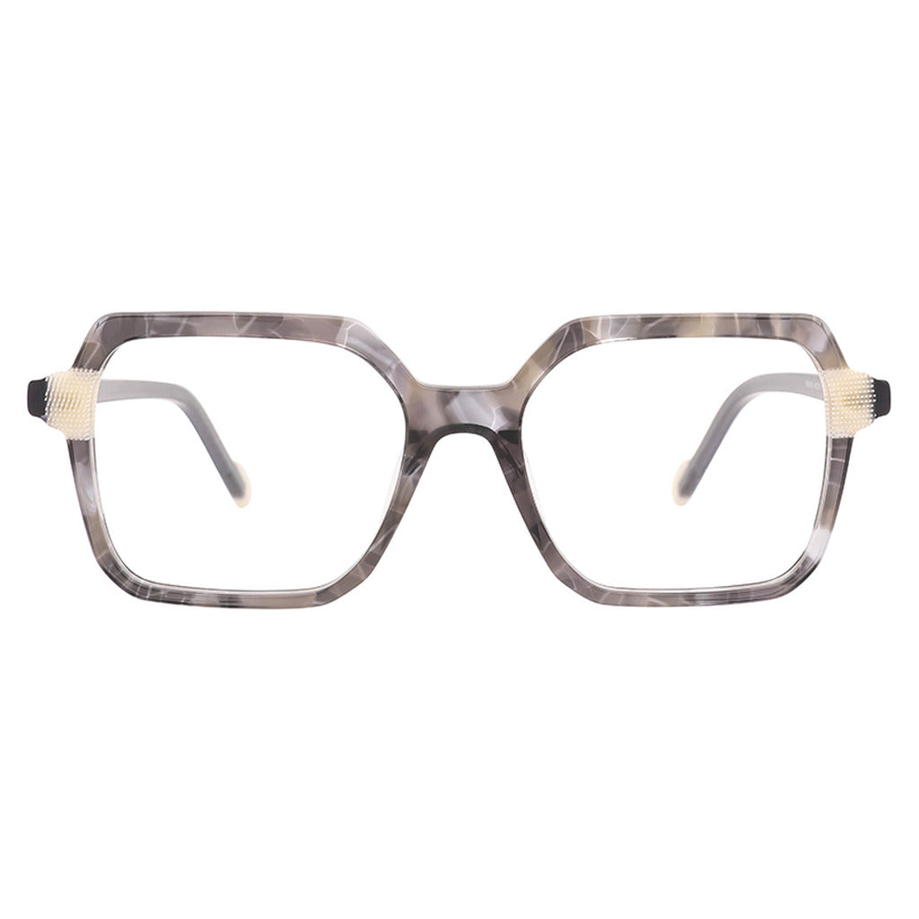 Eliza Rectangle Acetate Frame in Crystal Grey – front view – optical frame | Urban Cart Ghana