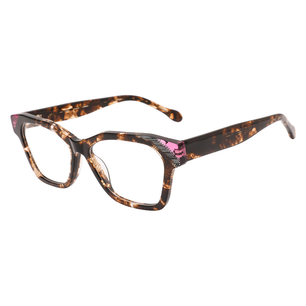 Iris Rectangle Acetate Frame in Brown Pattern – side view – optical frame | Urban Cart Ghana