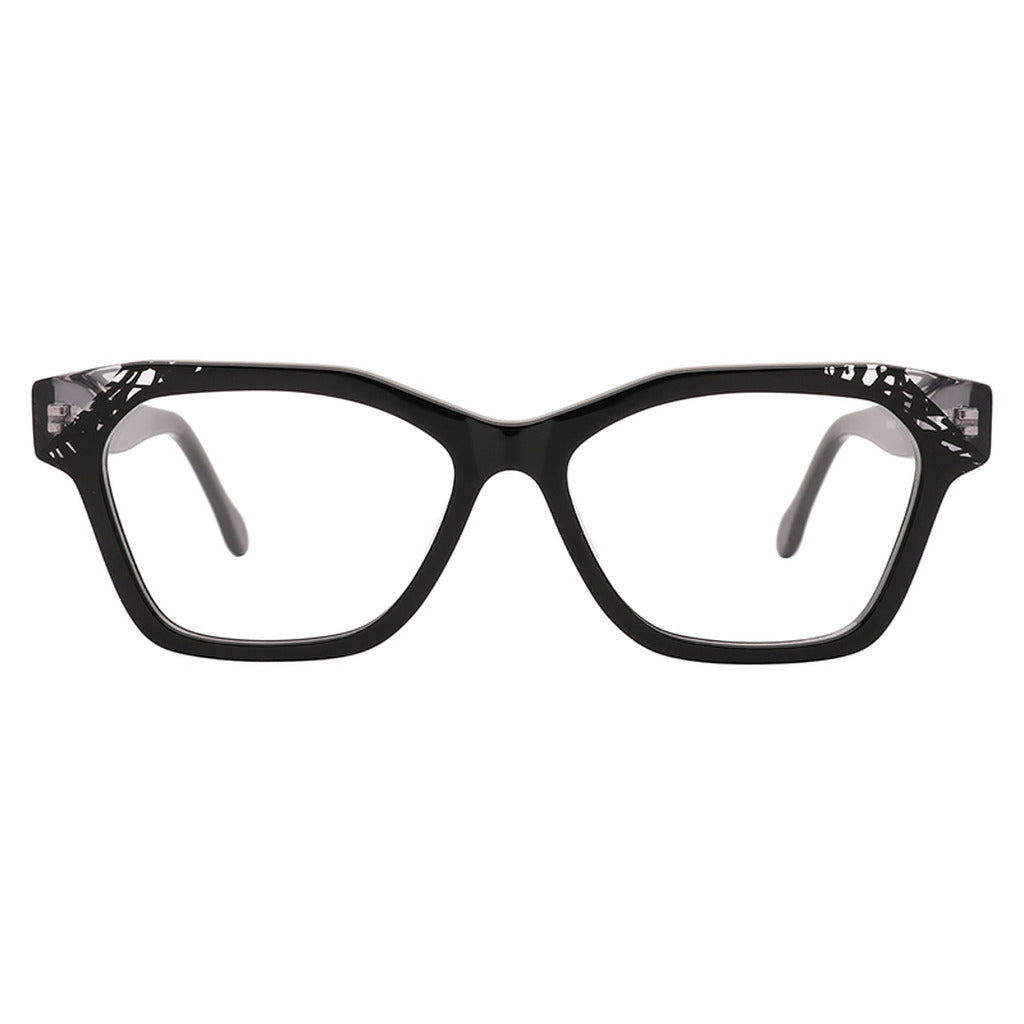 Iris Rectangle Acetate Frame in Black – front view – optical frame | Urban Cart Ghana