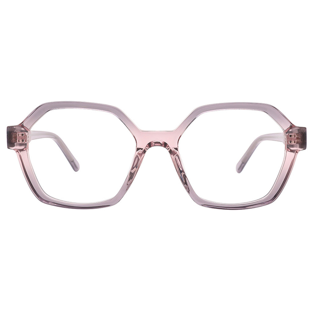 Nyla Geometric Acetate Frame in Purple Crystal / Gradient Pink – front view – optical frame | Urban Cart Ghana