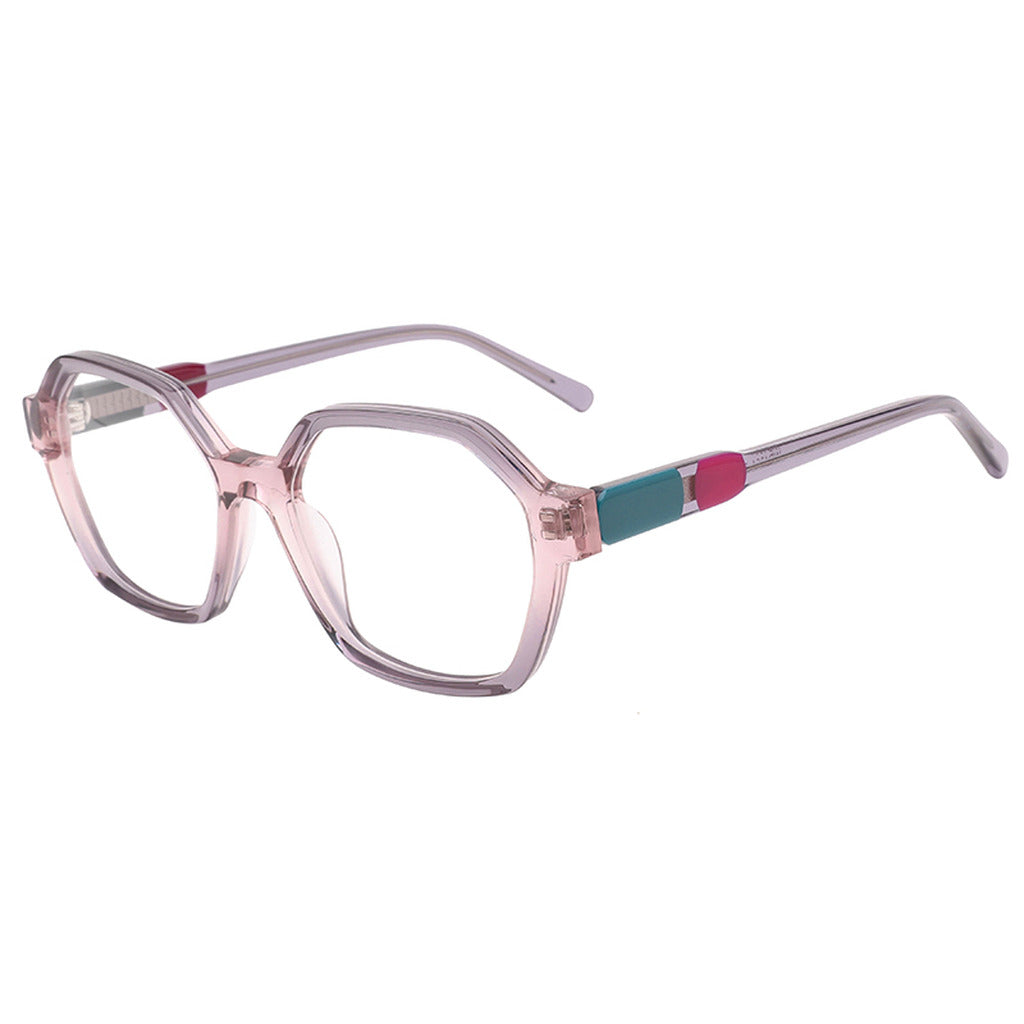 Nyla Geometric Acetate Frame in Purple Crystal / Gradient Pink – side view – optical frame | Urban Cart Ghana