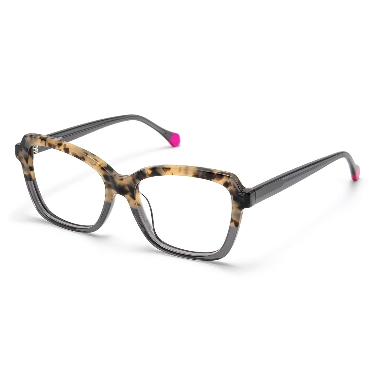 Lyra Square Acetate Frame – Cream Tortoise / Grey – top view | Frames & Sunnies Ghana