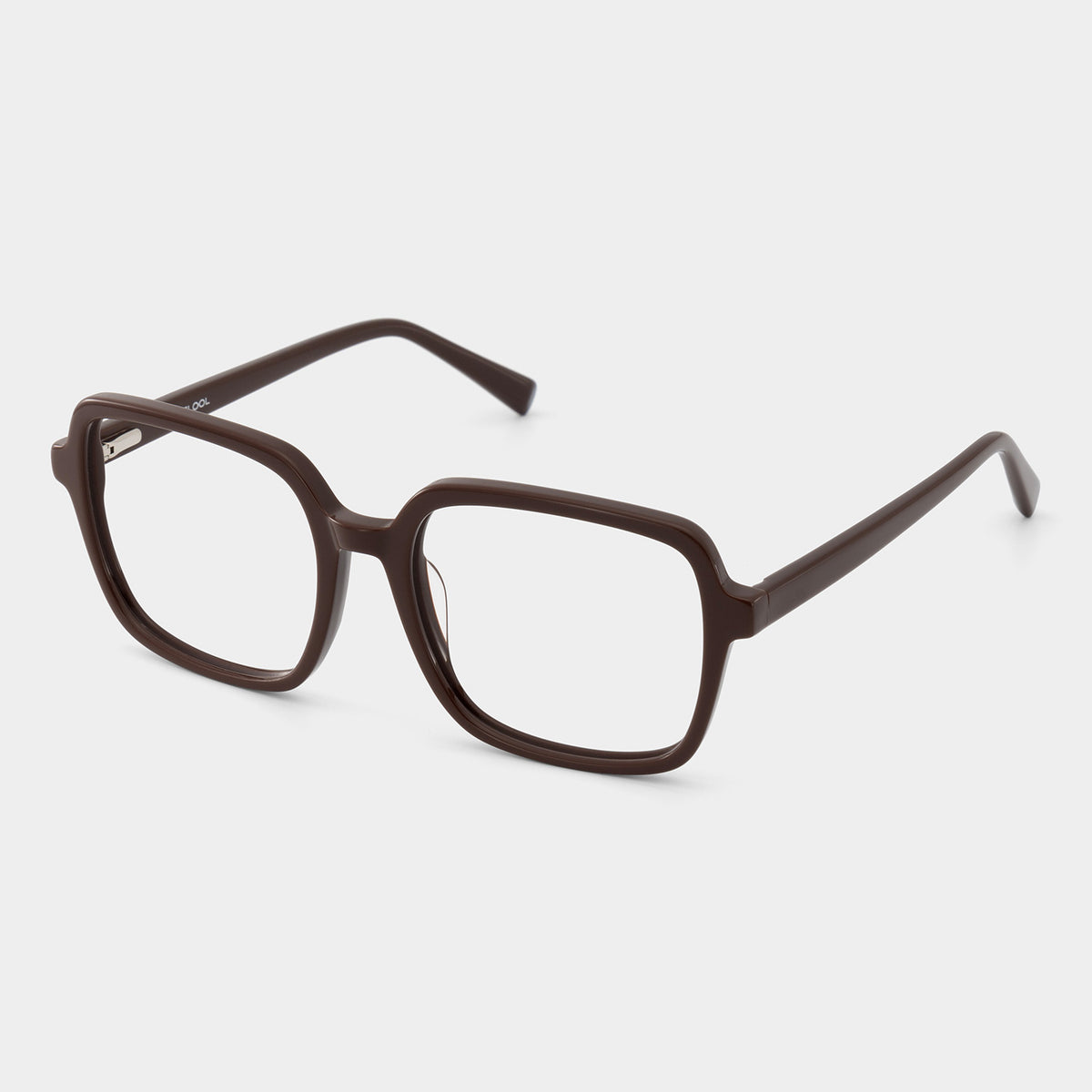 Noor Square Acetate Frame – Brown – angled view | Frames & Sunnies Ghana