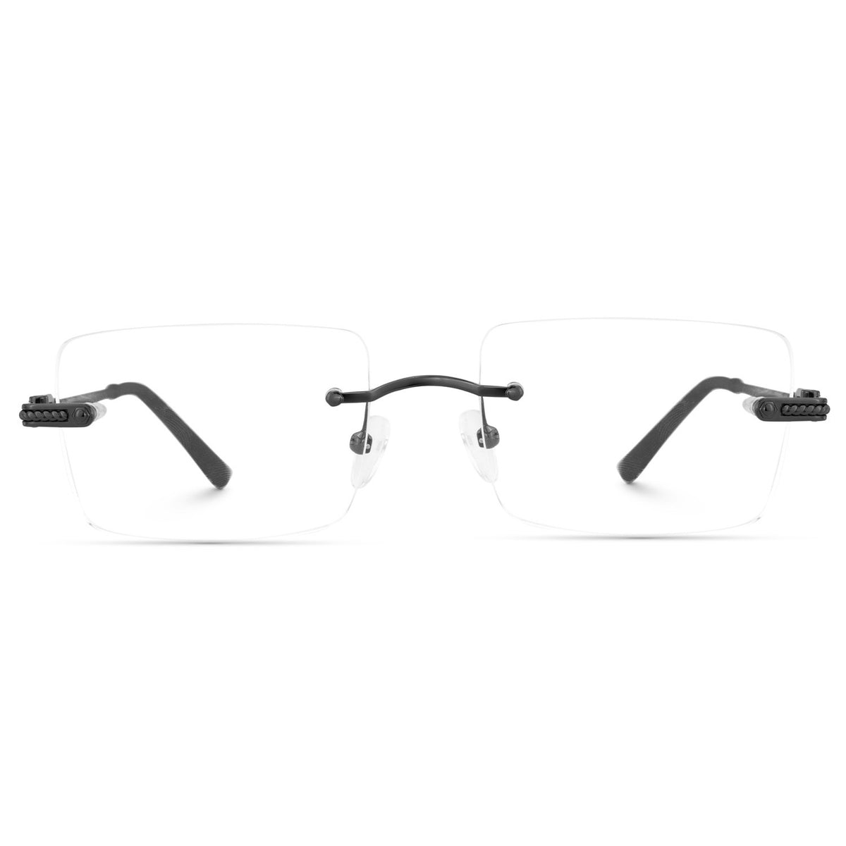 Silas Rectangle Metal Frame – Gunmetal – front view | Frames & Sunnies Ghana