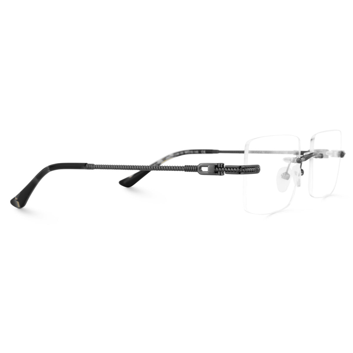 Silas Rectangle Metal Frame – Gunmetal – angled view | Frames & Sunnies Ghana
