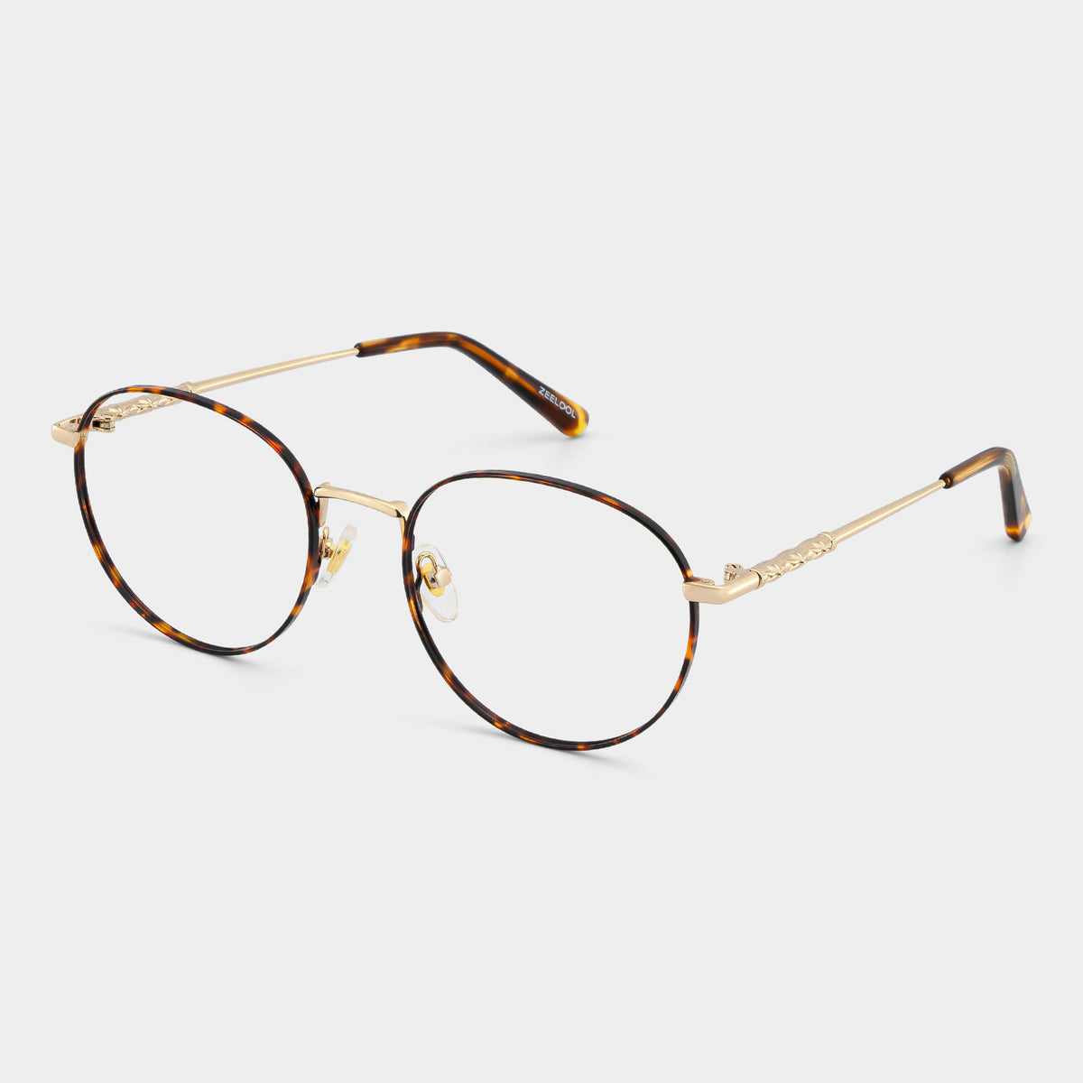 Selah Round Metal Frame – Tortoise – angled view | Frames & Sunnies Ghana