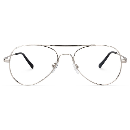 Jasper Aviator Metal Frame – Silver – front view | Frames & Sunnies Ghana