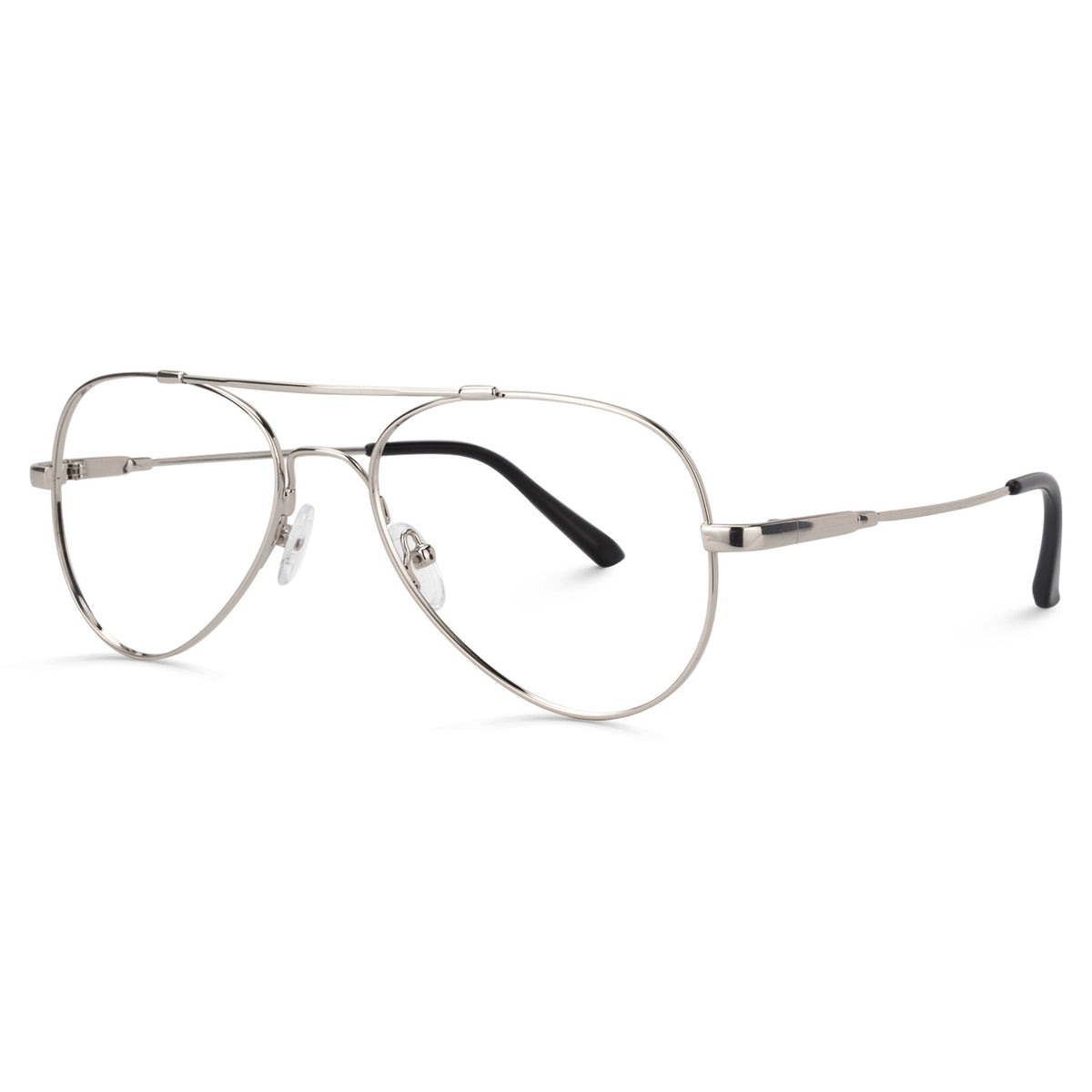 Jasper Aviator Metal Frame – Silver – angled view | Frames & Sunnies Ghana