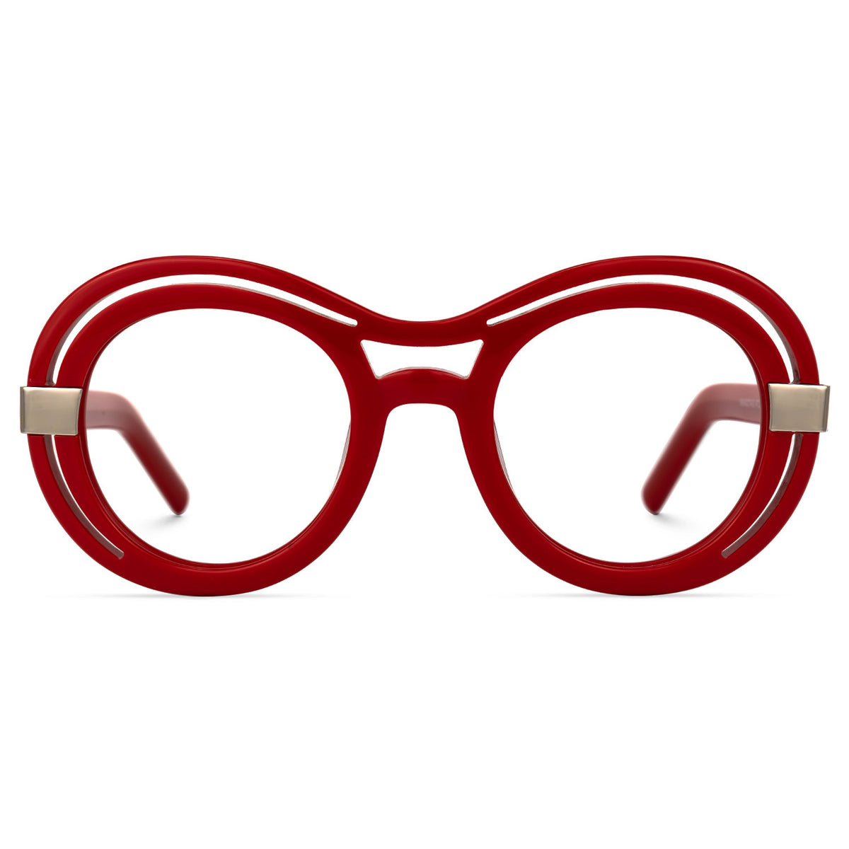 Celeste Round Acetate Frame – Red – front view | Frames & Sunnies Ghana