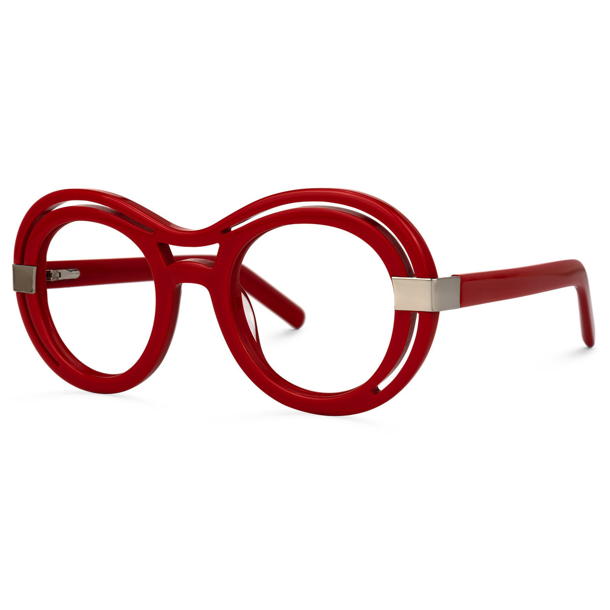 Celeste Round Acetate Frame – Red – top view | Frames & Sunnies Ghana