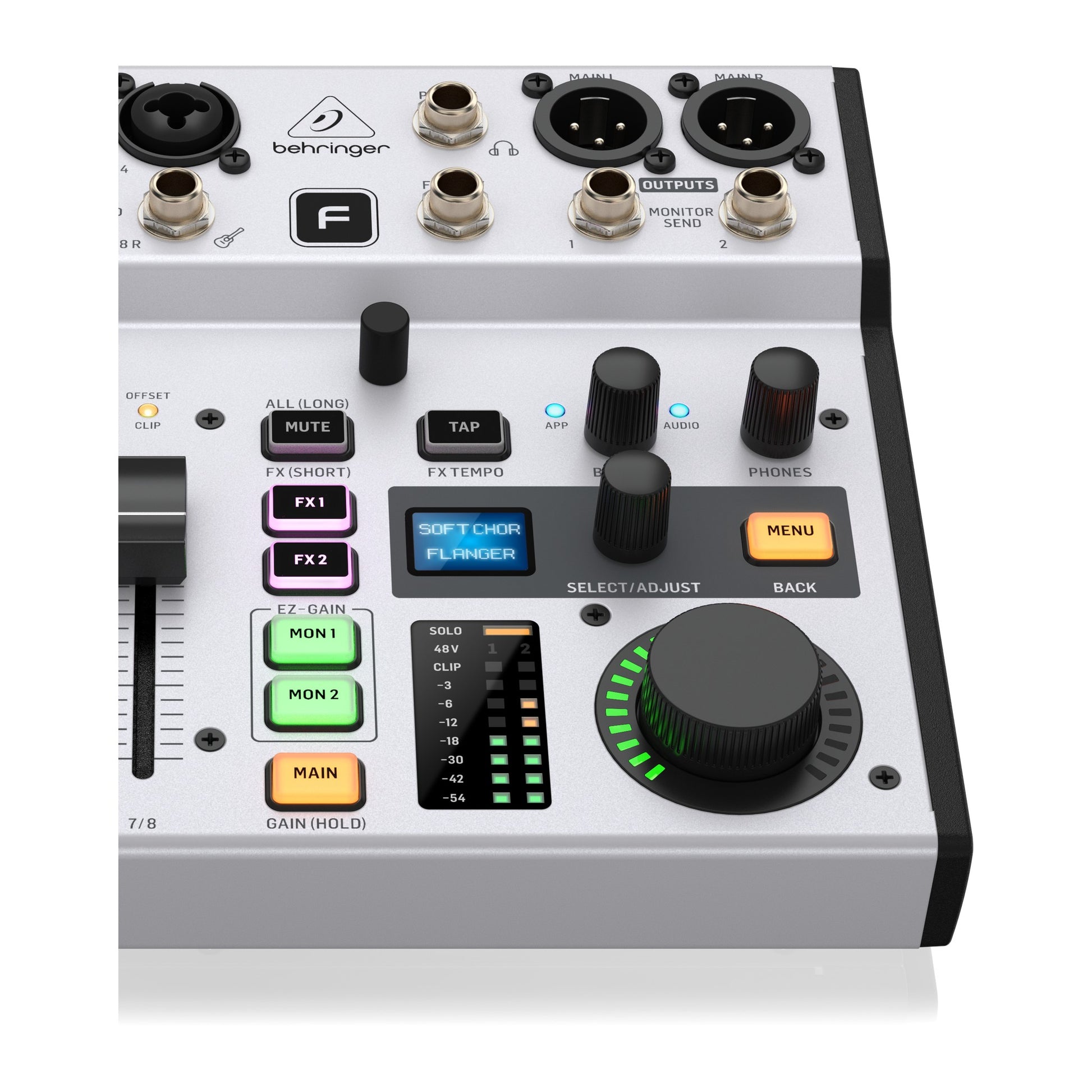 Behringer FLOW 8 – FX controls, display and main mix section | Urban Cart Ghana