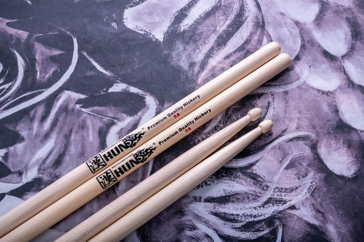 Hun Drumsticks 5A – Premium Quality Hickory print | Audible GH