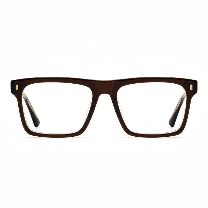Brown eyeglasses on a white background