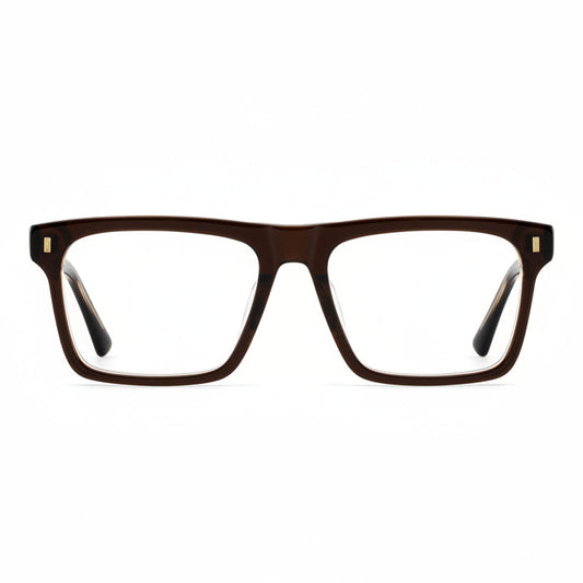 Brown eyeglasses on a white background