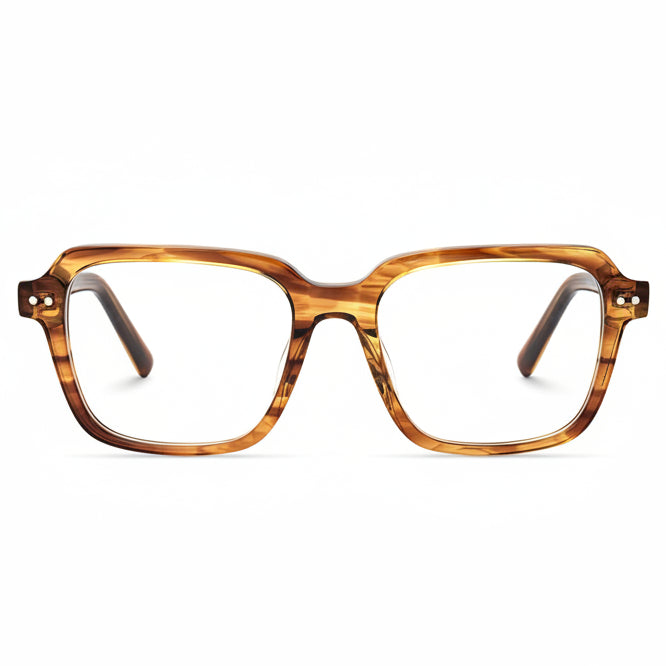 Tortoiseshell eyeglasses on a white background