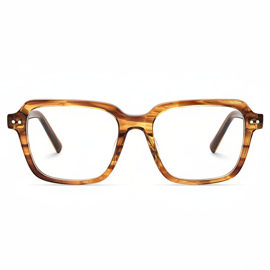 Tortoiseshell eyeglasses on a white background