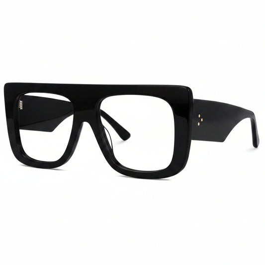 Black eyeglasses on a white background