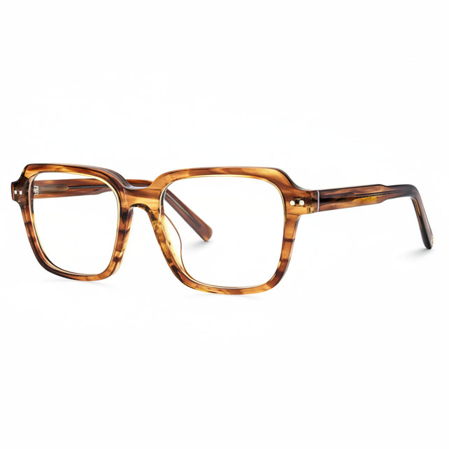 Tortoiseshell eyeglasses on a white background